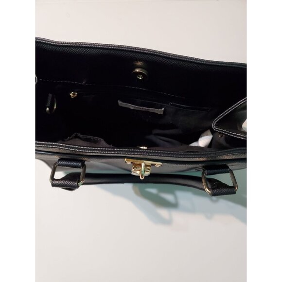 JustFab Black Structured Handbag - Picture 3 of 3